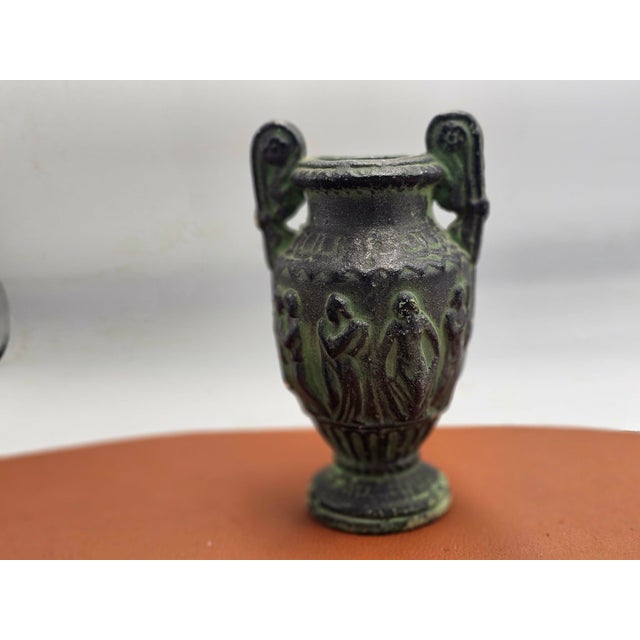 Pre-war ceramic vase, amphora, dimensions: height 15.5 cm, width 7.8 cm, depth 7.8 cm, bottom diameter 5.8 cm.