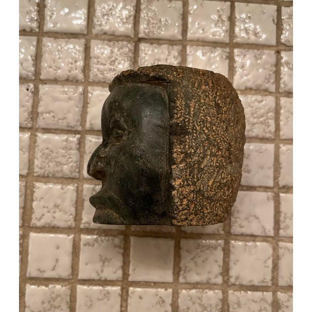 Avocado Authentic Antique African Sculpture - Green Soapstone - Unique Small Size For Sale - Image 8 of 11