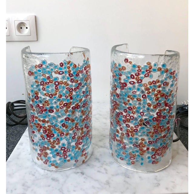 Blue Lamps Art Glass by Barbini Murano, Italy, 1980s - a Pair For Sale - Image 8 of 12