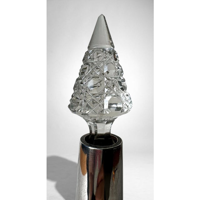 Biedermeier Large Bohemian Crystal Perfume Bottle With German Sterling Silver For Sale - Image 11 of 18