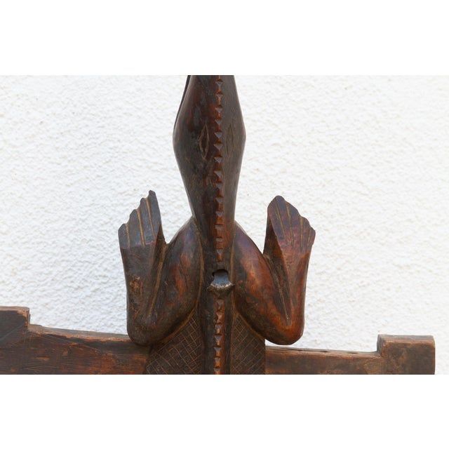 Large Carved Dogon Crocodile Door Guardian For Sale - Image 4 of 10