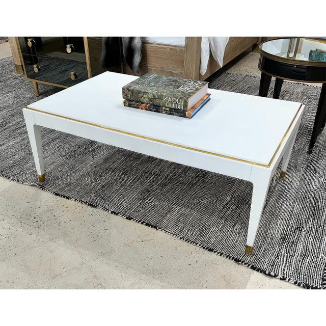 White Mid Century Style Coffee Table For Sale - Image 4 of 5