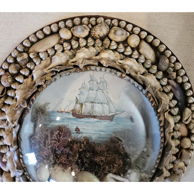 Edwardian Shellwork Valentine Diorama of a Clipper Ship | Chairish