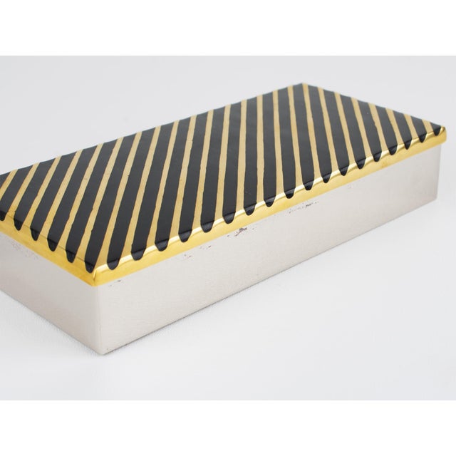 Giacomo Sinopoli for Liwan's Modernist Chrome and Bronze Box For Sale - Image 4 of 13