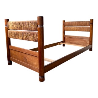 Brutalist Chain and Straw Bed, 1950s For Sale