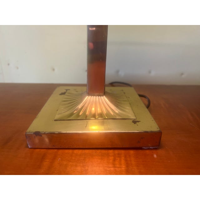 Vintage Brass Bankers Lamp For Sale - Image 9 of 11