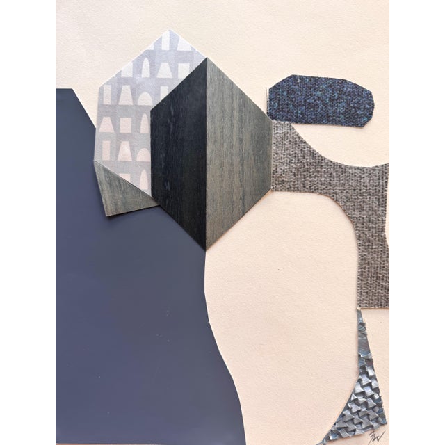 Blue "Celestial Escapade 2" Original Mixed-Media Collage on Paper by Zac Woodiel For Sale - Image 8 of 10
