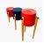 A complete set of three postmodern pedestal stands with incredible presence. Each piece is built around a cylindrical...