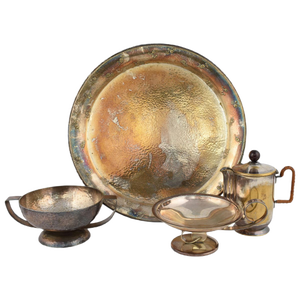 Art Deco Silver-Plated Set by G. Nilsson for Gero, 1920s, Set of 4