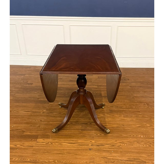 Traditional Mahogany Drop Leaf Breakfast/Dining/Game/Occasional Table by Leighton Hall - Showroom Sample For Sale - Image 12 of 15