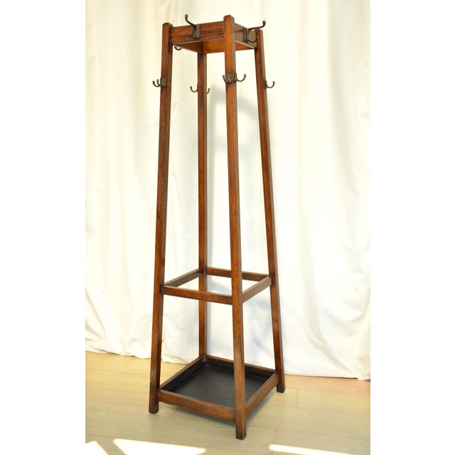 Antique English Arts and Crafts Hall Stand Coat Stand Rack, 1900 For Sale - Image 18 of 18