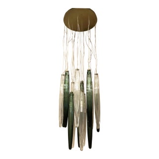 Contemporary Luxury Italian Green "Swords" Murano Glass Cascade by Simoeng For Sale