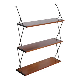 Vintage Italian Hanging Bookcase, 1960s For Sale