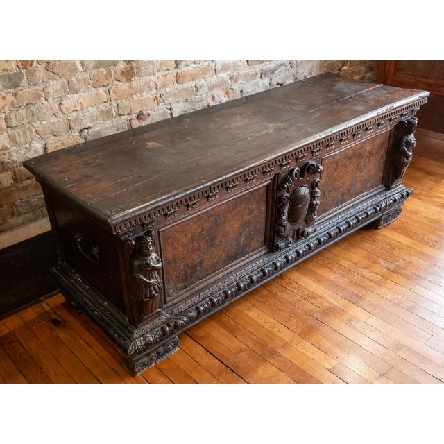We are selling this gorgeous Italian Baroque Cassone. This cassone is in traditional walnut with thick lid, the front is...