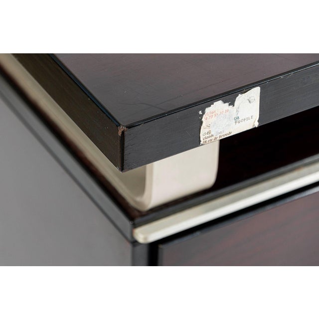 Postmodern Italian Rosewood and Metal Writing Desk by Abbondinterni, 1970s For Sale - Image 14 of 18