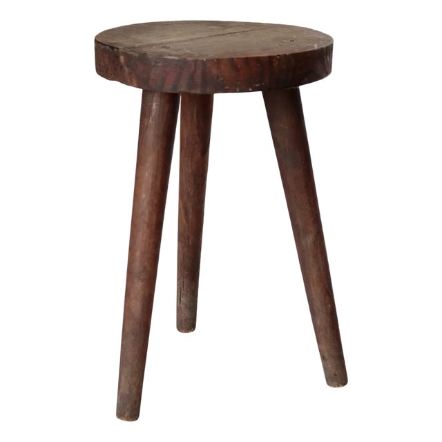 Vintage Wooden Tripod Stool, 1970s For Sale