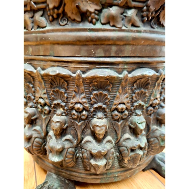Antique Brass Repoussé Umbrella Stand For Sale - Image 11 of 17