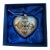 1980s Glass Heart Shaped Ornament With Silver Tones For Sale