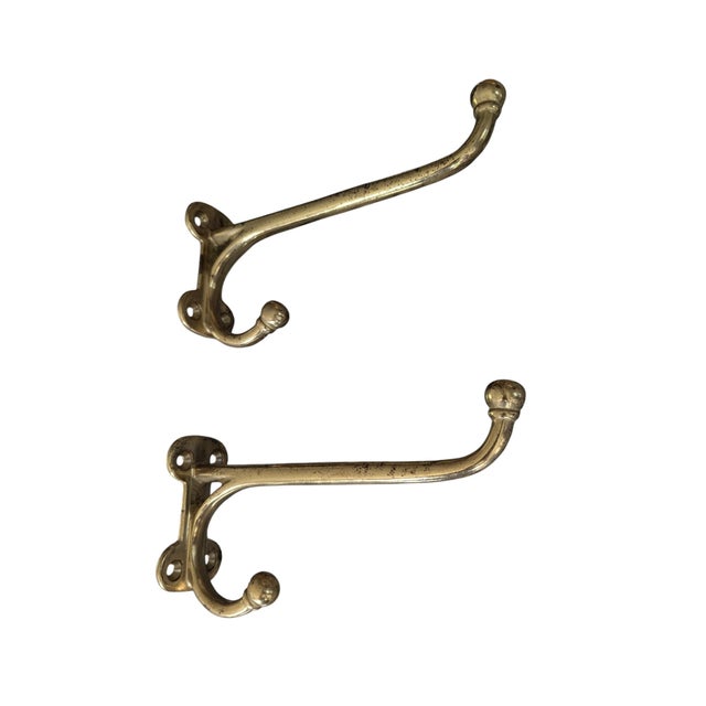 Large Scale Solid Brass Horse Tack Hooks- A Pair For Sale - Image 16 of 18