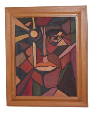 Face, 1960s, Oil on Canvas, Framed