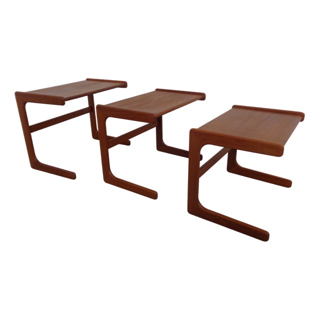 Danish Teak Nesting Tables from Salin Nyborg, 1960s, Set of 3 For Sale