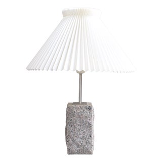 Table Lamp in Granite with Pleated Lampshade by Le Klint, 1990s For Sale