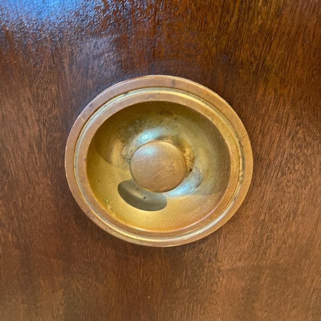 1950s Arturo Pani Credenza Mahogany Leather and Brass Mexico For Sale - Image 10 of 12