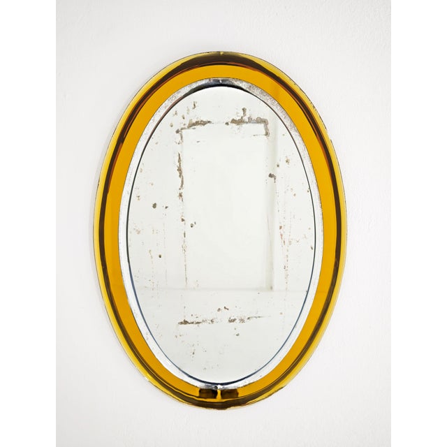 Mid-Century Modern Wall Mirror in Yellow Glass by Cristal Art, Italy, 1960 For Sale - Image 16 of 18
