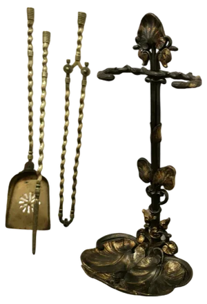 19th Century Fireside Companion Tools with Frogs, 1900s, Set of 3