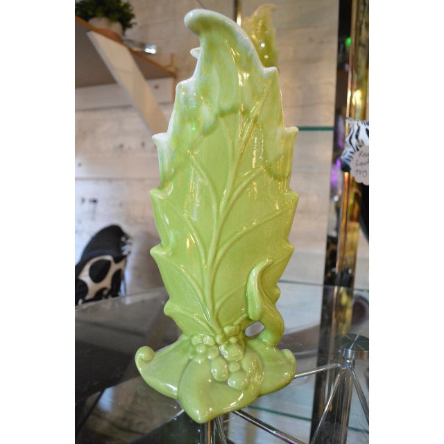 Vintage Mid Century Modern Royal Haeger by Royal Hickman Green Leaf