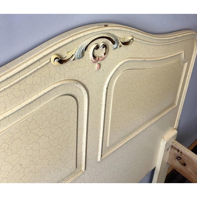Vintage French Single Bed Frame with Carved Headboard For Sale - Image 13 of 16
