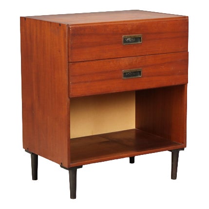 Vintage Teak Cabinet with Brass Handles, 1960s For Sale