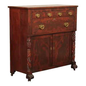 Antique 19th Century American Classical Flame Mahogany Cabinet