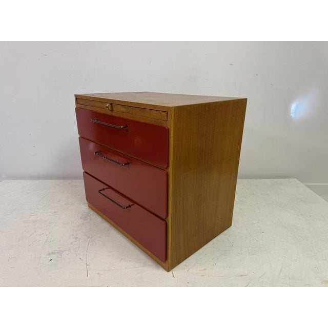 Red Red Chest of Drawers with Pull Out Slide from Heals, 1960s For Sale - Image 8 of 18