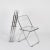 Gold Plia Folding Chairs in Chrome and Clear Acrylic Glass attributed to Anonima Castelli, Italy, 1970s, Set of 4 For Sale - Image 8 of 15