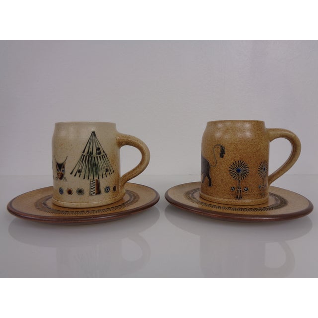 Studio Ceramic Breakfast Plates & Coffee Mug by Heinz Theo Dietz, 1960s, Set of 12 For Sale - Image 17 of 18