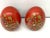 Large Painted Bird Red Eggs - Set of 2 For Sale - Image 9 of 12