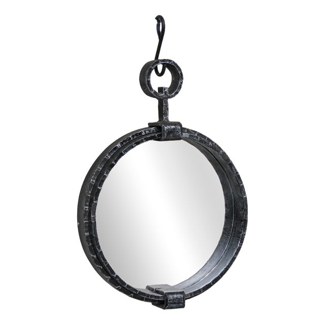 Mid-Century Brutalist French Wall Mirror, 1950s For Sale