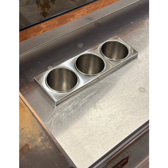 Vintage Steel Bar Cabinet and Stools, 1970s, Set of 4 For Sale - Image 11 of 18