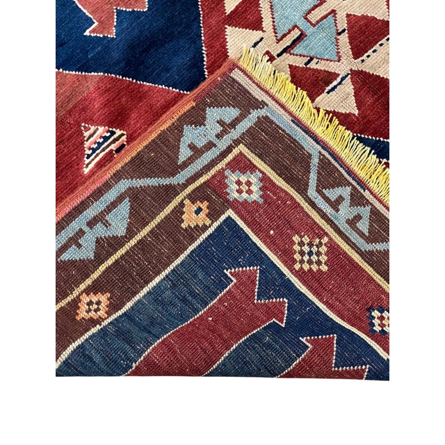 Vintage Turkish Geometric Wool Rug 4’8” X 7’2” For Sale In Washington DC - Image 6 of 6