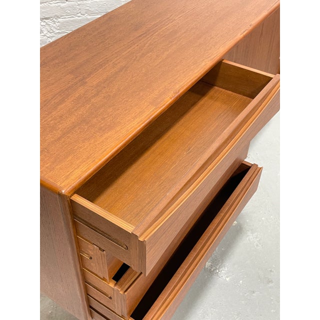 Apartment Sized Mid Century Modern Styled Teak Credenza Media Stand For Sale - Image 10 of 12