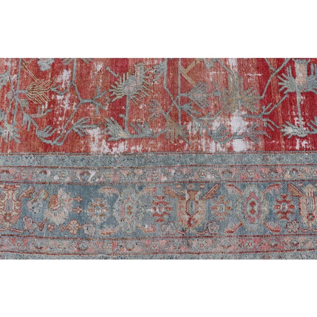 Early 20th Century Antique Hand-Knotted Persian Bibikabad Rug in Wool With Unique Medallions For Sale - Image 11 of 13