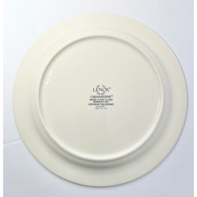 Lenox 1990s Lenox “Midnight Blossoms” Set of 5 Ceramic Salad Plates For Sale - Image 4 of 4