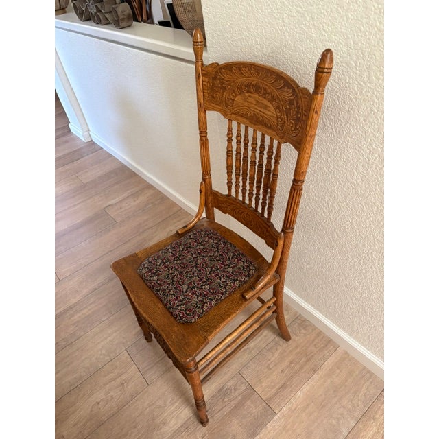 Brown Vintage Americana Oakwood, Spindle Back Dining or Accent Chair For Sale - Image 8 of 10