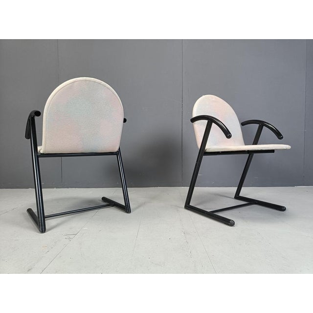 Black Postmodern Dining Chairs, 1980s, Set of 4 For Sale - Image 8 of 11