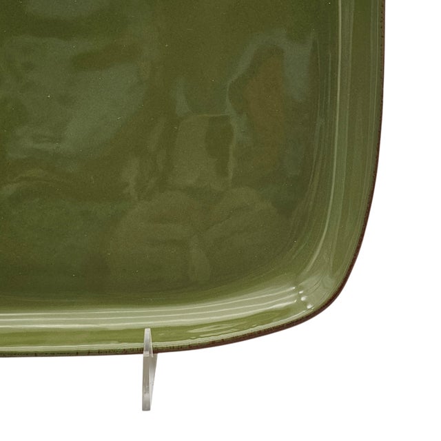 Vietri Cucina Fresca Lime Verde 12.75" Square Platter, Handcrafted in Italy For Sale - Image 10 of 11