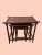 Set of 3 brown Pagoda bamboo nesting tables with cane top Tables are great,show signs of age. Needs spray paint on top