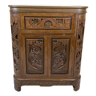 1960s George Zee & Co Style Mahogany Dry Bar For Sale