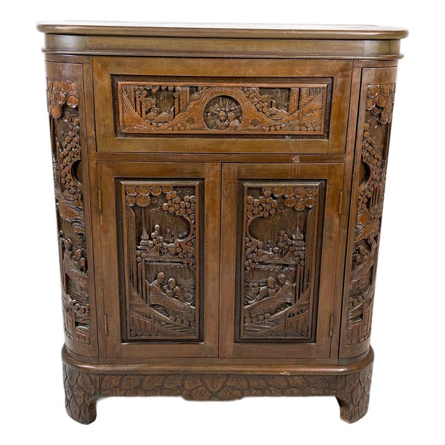 1960s George Zee & Co Style Mahogany Dry Bar For Sale