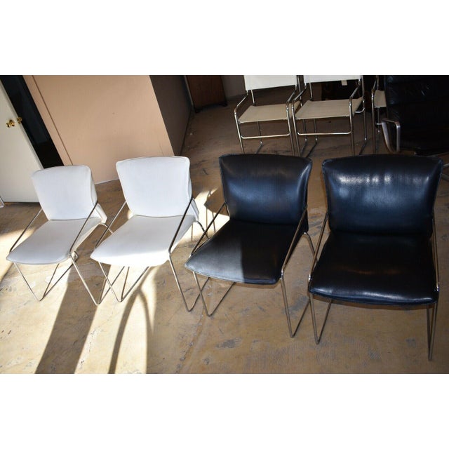 Mid Century Italian Leather & Chrome Dining Chairs - Set of 4 For Sale - Image 11 of 11